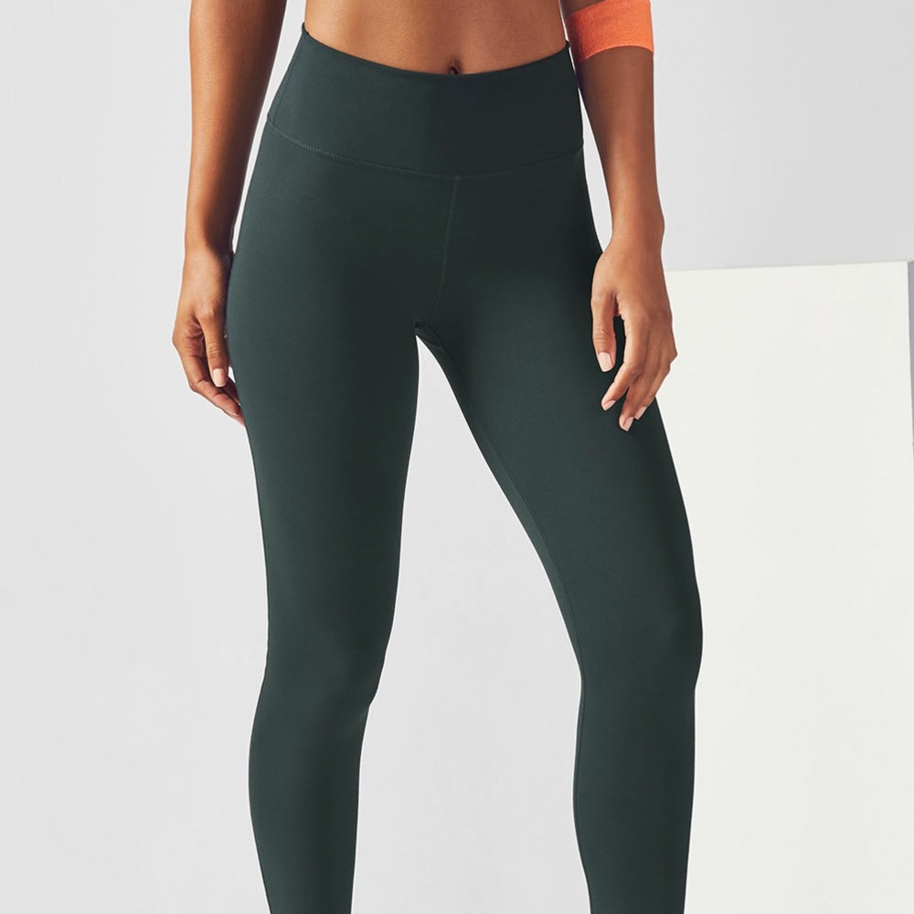 Dark Green Fabletics Powerhold Leggings